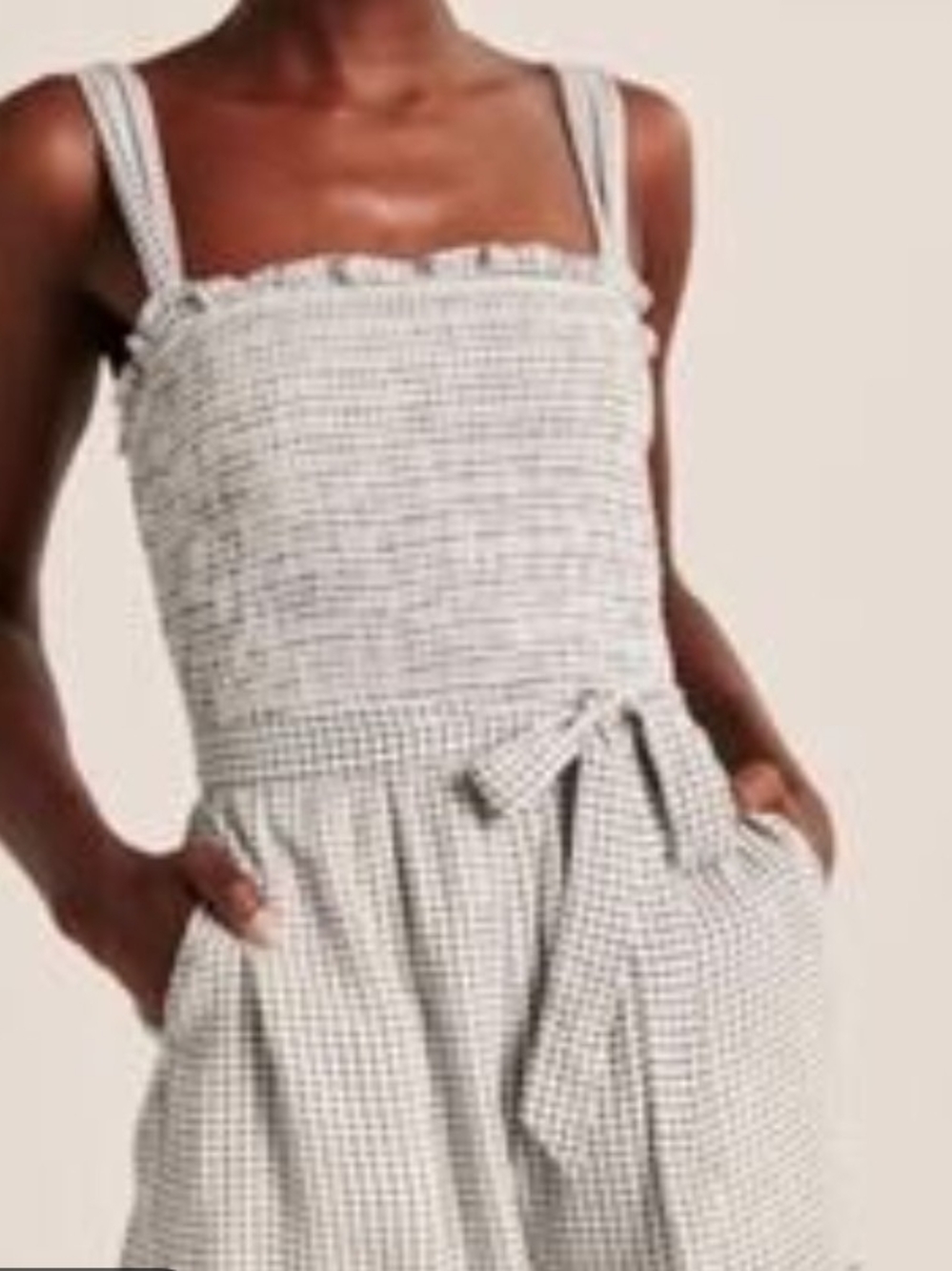 Abercrombie & Fitch Black and White Gingham romper